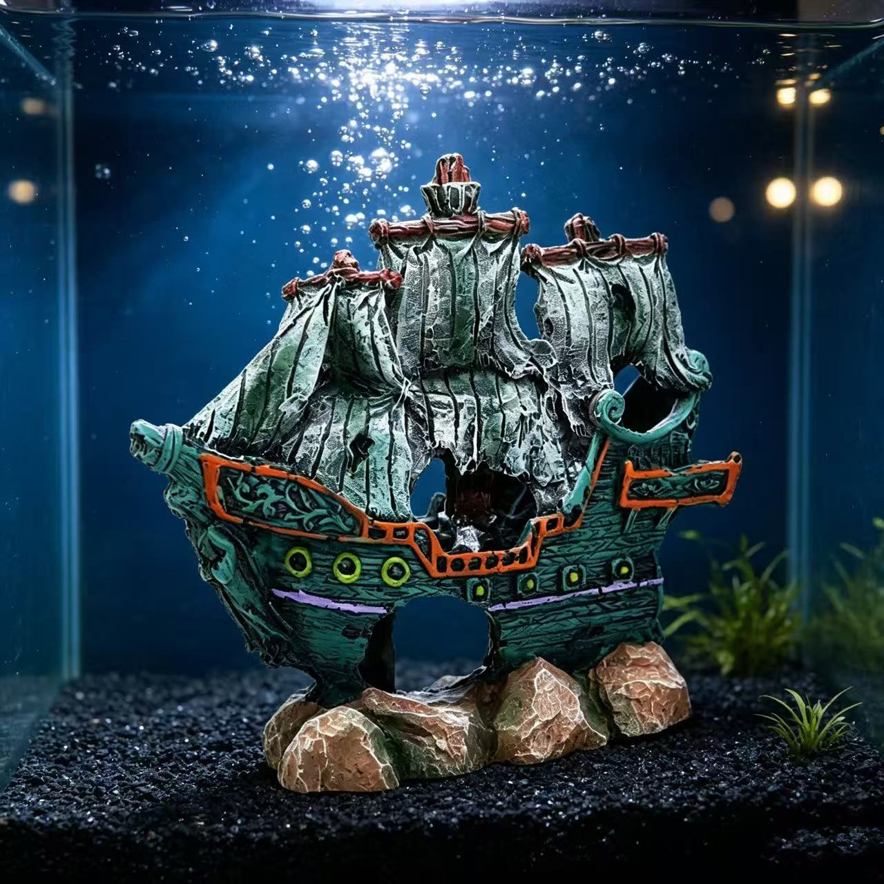 Aquarium Marineland - Decoração para Aquário: Barco Veleiro Naufragado