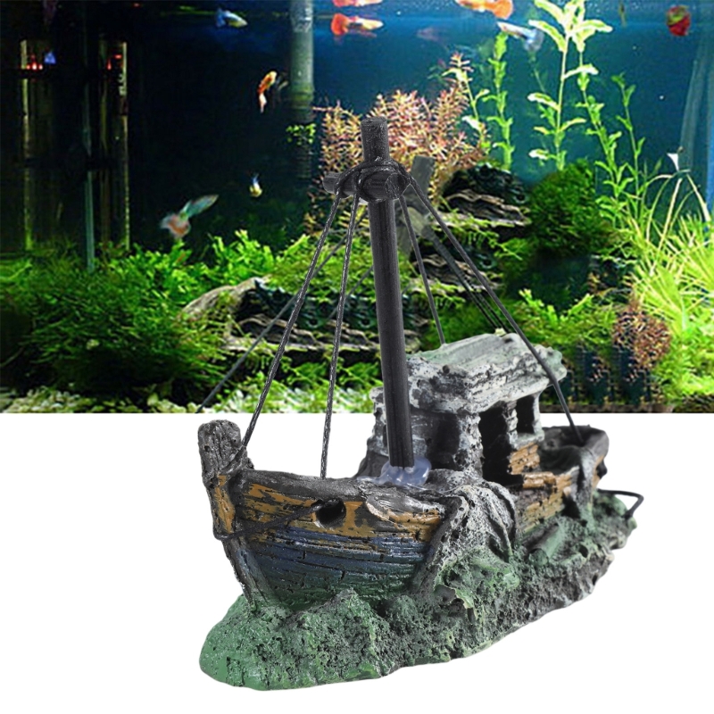Decoração de navio afundado pa - Aquarium Marineland avaliação e preço